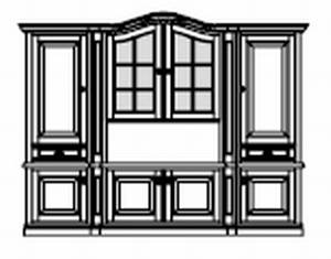 Wohnschrank 4-teilig , 6 Türen mit Holzfüllung , 2