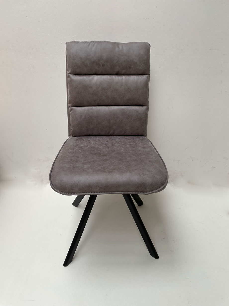 Stuhl Toma T46, Vollpolsterstuhl mit Metallgestell und Drehfunktion, Hoepke Macy 45 Grau