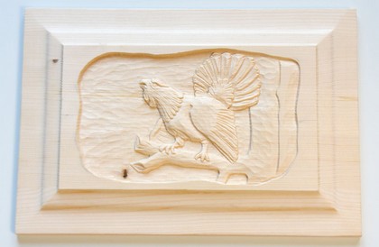 Füllung Kasette Geschnitzt Auerhahnmotiv