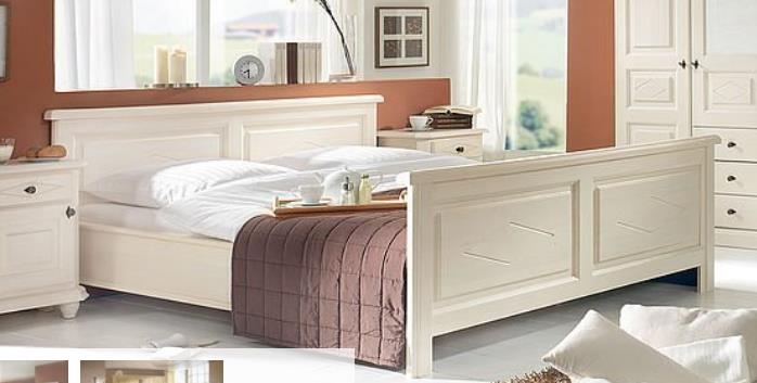 Doppelbett Mozart 200/200 cm, Weiß lackiert