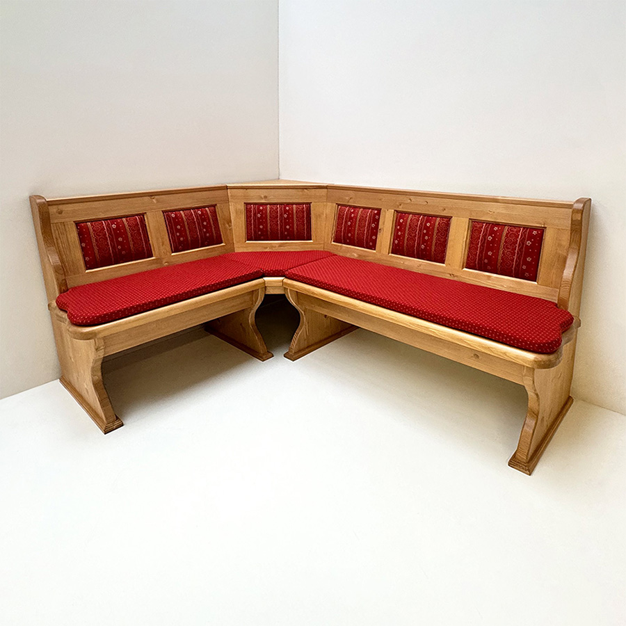 Eckbank Lindau 150/190 mit Truhen, Polsterkassetten TS-2387, Polster genäht, TS-2382