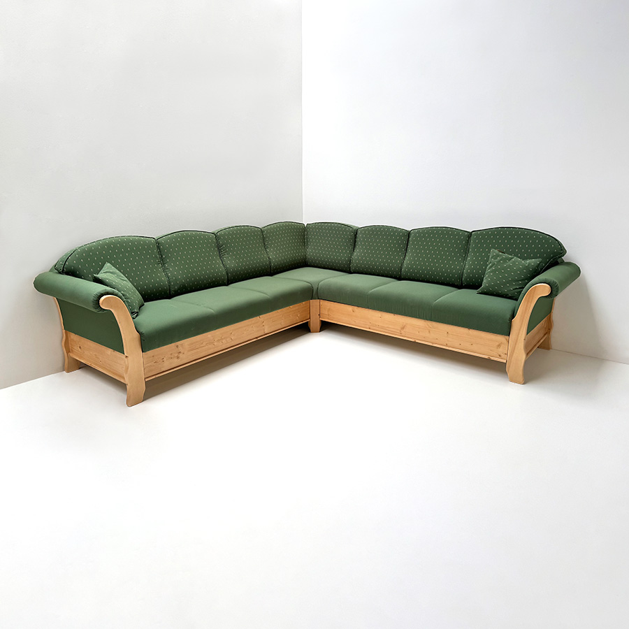 Sofa Ecksofa Sterzing, Spitzecke, Stellmaß 282/282 cm, Kundl grün, Wels grün