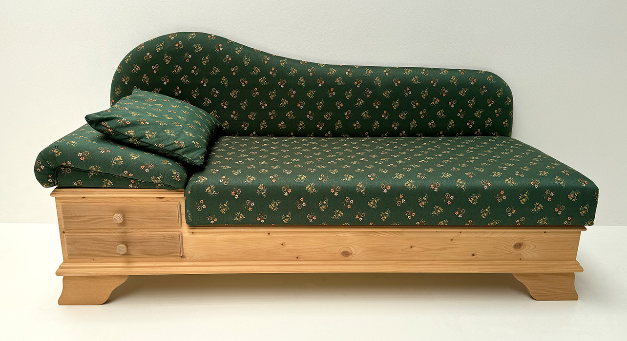 Sofa Liege Chiemgau Sonderlänge 180 cm, Mülheim Streublume grün