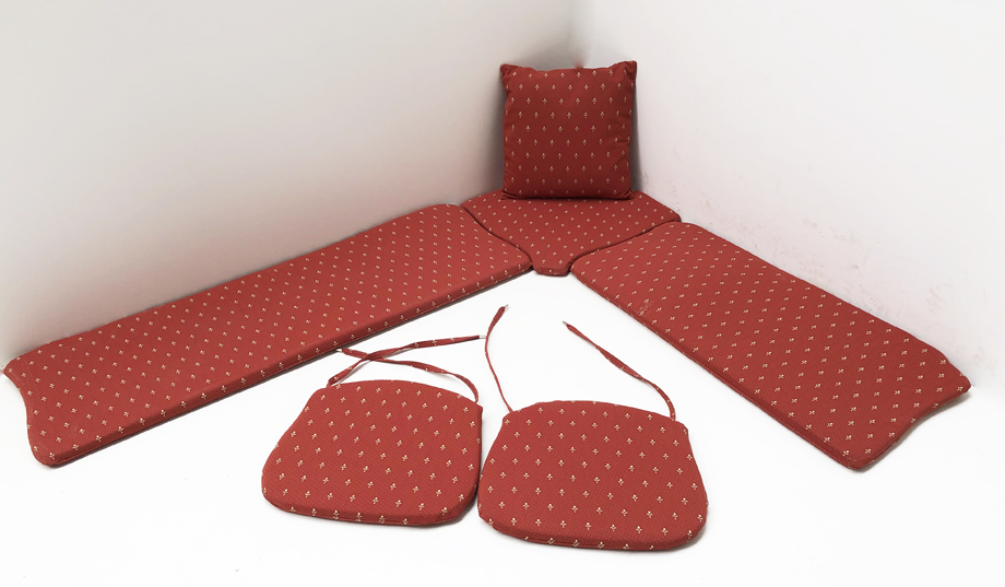 Kissensatz genäht Eckbankgruppe Amberg Klein, 150/185 cm , Kundl rot