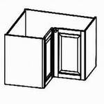 Spülenunterschrank 90°, 2 Türen, 90/90/72 cm, (B/T