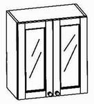 Oberschrank 2-trg, 2 Türen mit Fensterglas Füllung