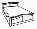 Doppelbett mit Kopfteil und Fussteil gebogen und 2