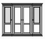 Wohnschrank 4-teilig , Mittelteil vorgezogen , 2 T