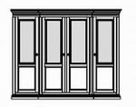 Wohnschrank 4-teilig , 4 Türen mit Holz-Glasfüllun