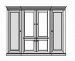 Wohnschrank 4-teilig , 2 Türen mit Glasfüllung , 2