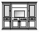 Wohnschrank 4-teilig , 4 Türen mit Holzfüllung , M