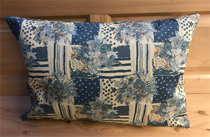 Federkissen, Kissen genäht  40/60 cm, München blau, Auslaufstoff !