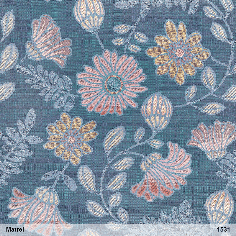 Stoff MATREI 1531 blau Blume