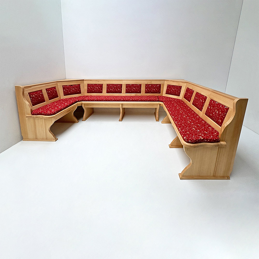 Eckbank Lindau U-Bank 145/300/220 cm, Truhen, Ecken aufklappbar, Kassettenpolster, Polster, TS-1688