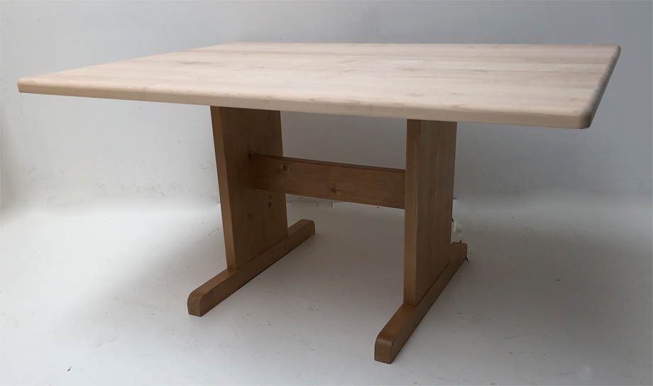 Wangentisch Nürnberg 150/100 cm , ohne Schubladen, Ahornplatte 4 cm massiv