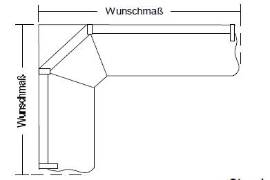 Eckbank Lindau Sondermaß, Wunschmaße Eckbank nach Laufmeter, Aufmaßblatt