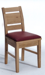 Stuhl Iseo Kernbuche mit Polster, Polsterplatte Lotos rot 9726 Tundra 100 