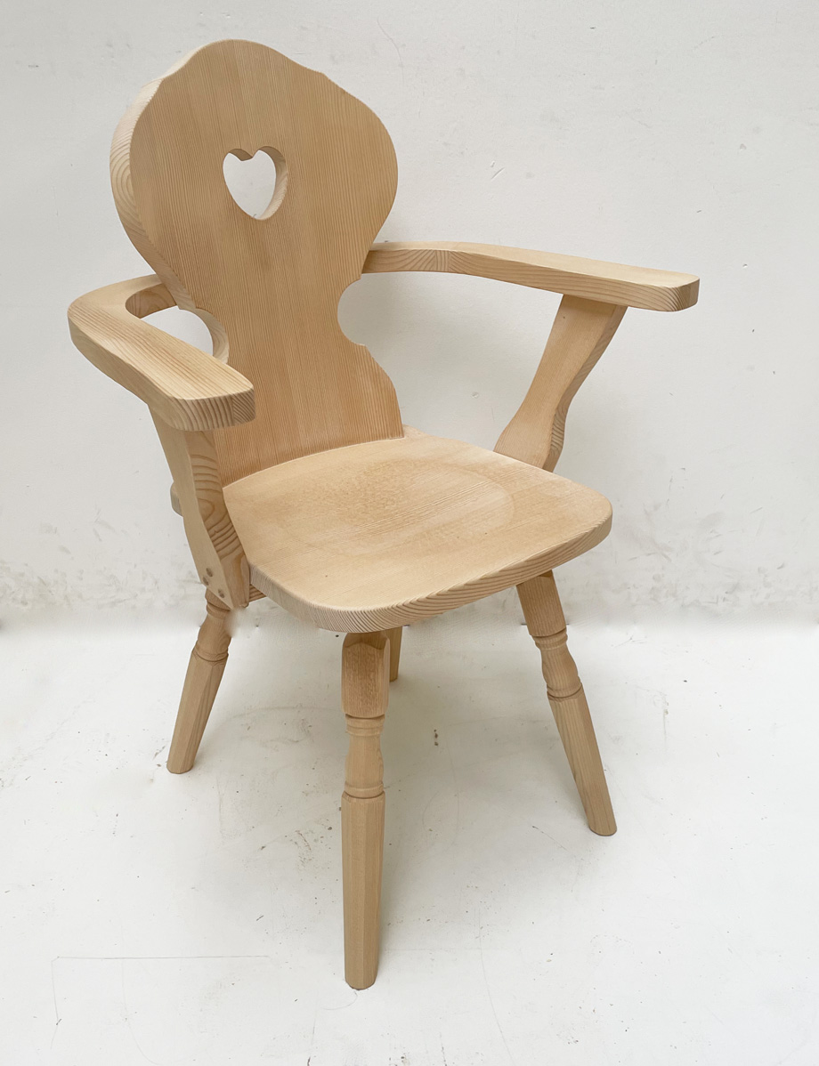 Armlehnstuhl Bauernstuhl Munich, München,  Neu !!! mit gedrechseltem Fuß, Fichte, Rosner gewachst