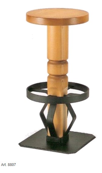 Barhocker, Bauernstuhl WL- 8807, Säule rund, Rundsitz