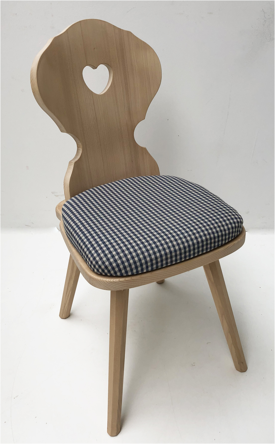 Bauernstuhl Munich, München, Fichte, Rosner gewachst, Polsterplatte Attersee blau 102