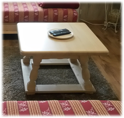 Jogl-Couchtisch 4520 80/80H 50 cm mit Fußrahmen, mit Schubladen