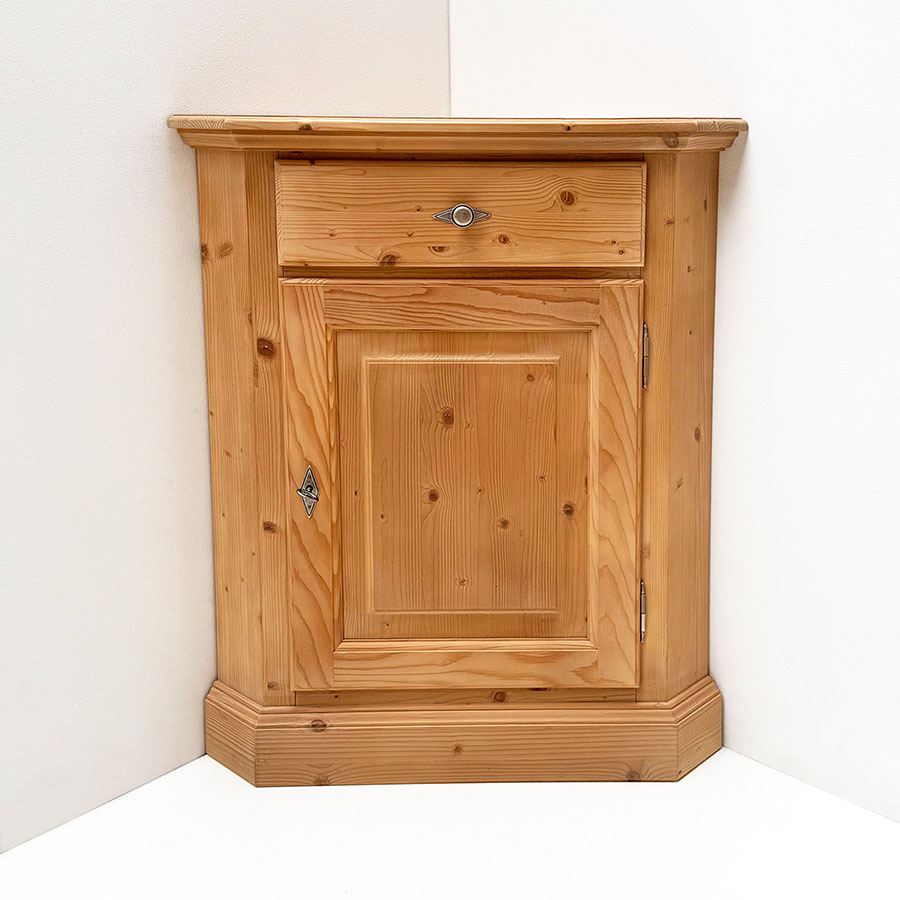 Eckanrichte Garmisch, mit Sockel, 1-trg. Fichte massiv, Rosner gewachst