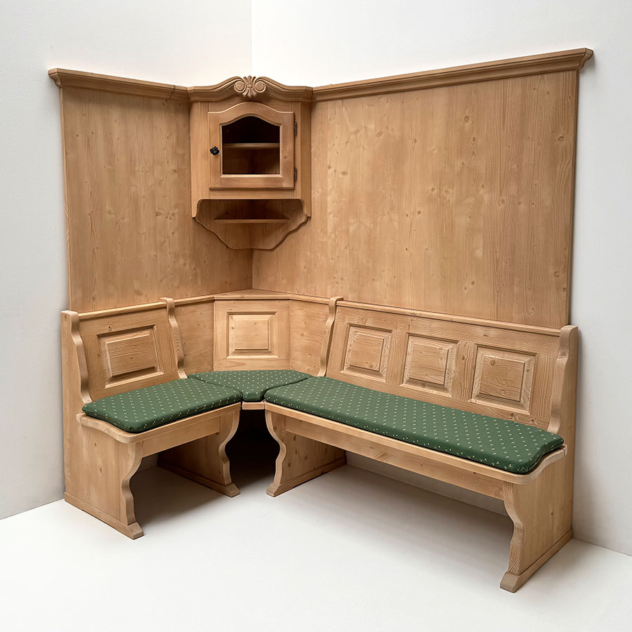 Eckbank Amberg 125/185 cm, Wandverkleidung glatt, Eckhänger Amberg, Polster genäht, Kundl grün