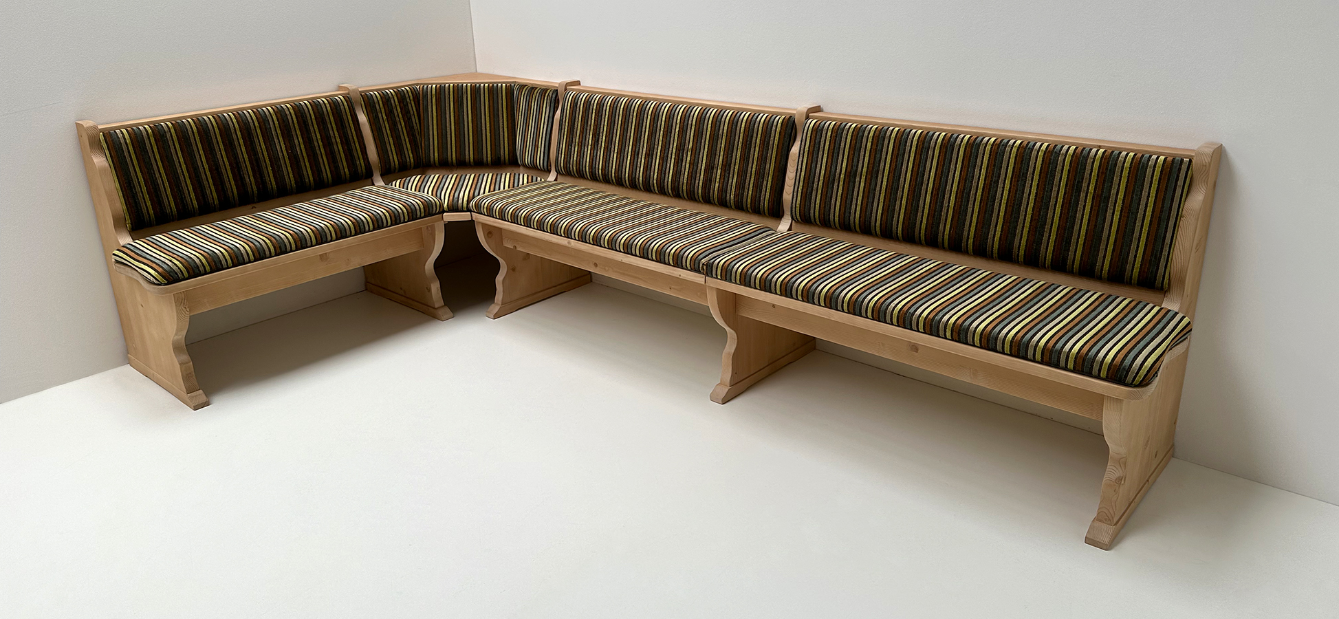 Eckbank System Amberg 165/300 cm, mit Truhen, Vollpolster, Rotlech 842