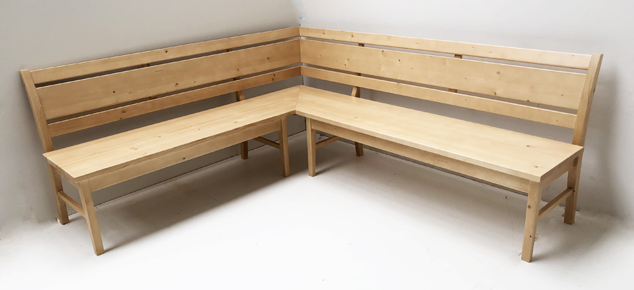 Eckbank Iseo 190/190 cm, Fichte Rosner lackiert ! Lieferbar in Kernbuche, Wildeiche und Kernesche !