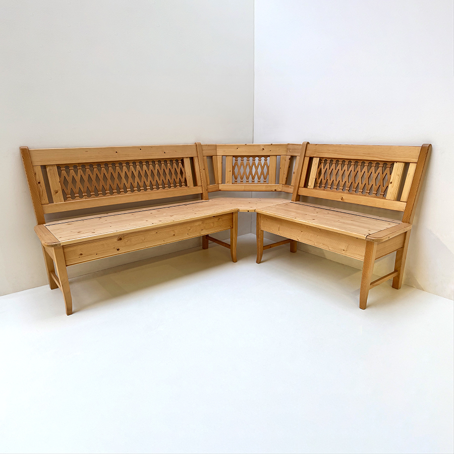 Eckbank Kramsach, 190/155 cm , mit Truhen, Rosner gewachst