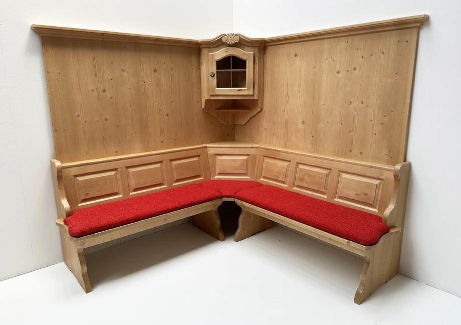 Eckbank Landau 195/195 cm, Truhen aufklappbar, Wandverkleidung, Eckhänger, Polster Höpke Natura 808