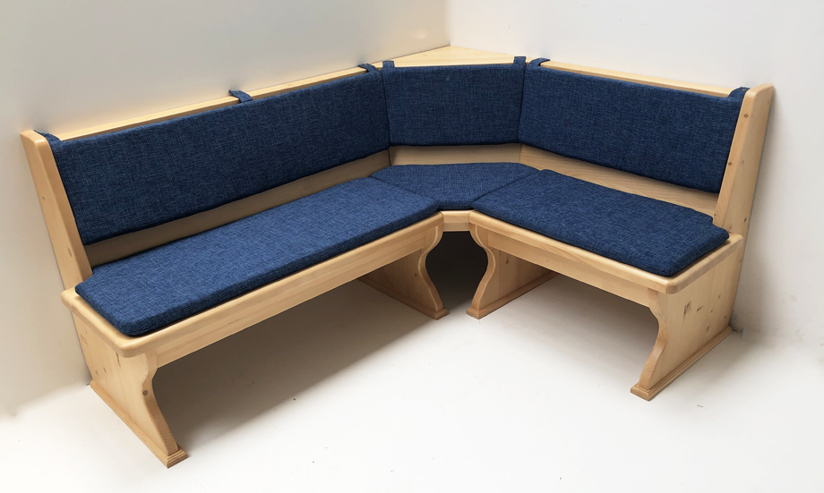 Eckbank Lindau 185/145 m Truhen,Vollpolster genäht, Rückenpolsterung mit Laschen zum Befestigen
