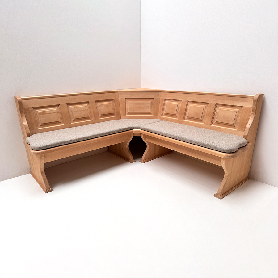 Eckbank Lindau 185/185 cm, mit Truhen, Wangen glatt, Postersatz Platte , Loden TS-3430