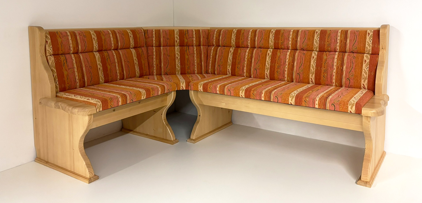 Eckbank LINDAU-ELBSEE, 145/195 mit Truhen, Polstersitz und 2-tlg. Rücken, Pocking terra