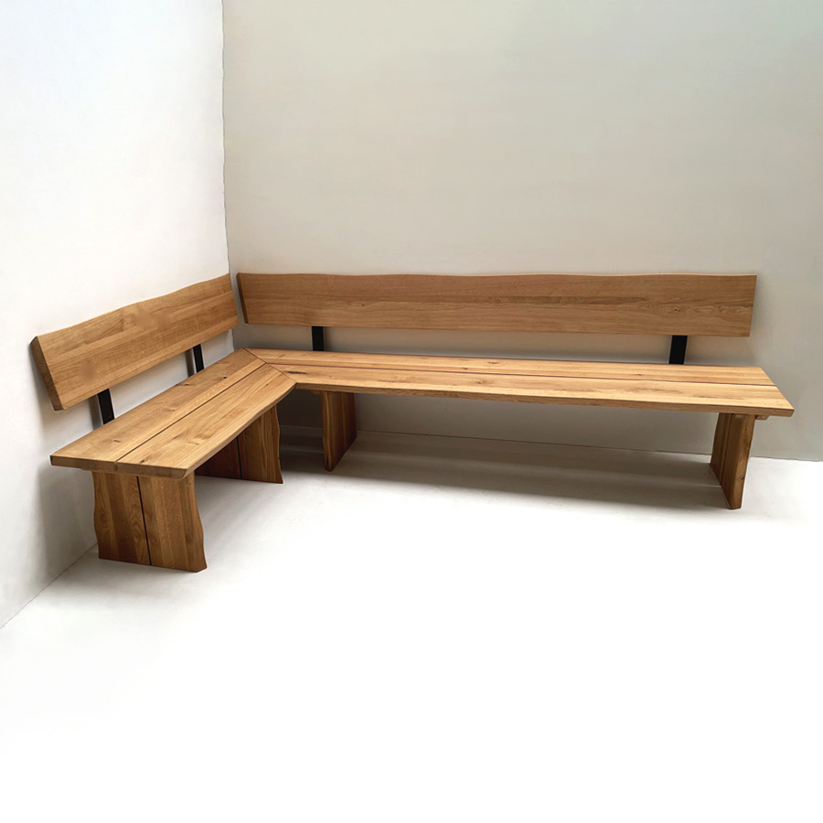 Eckbank Baumbank Oviedo, Sondermaß !! 150/270 cm Wildeiche massiv, Sondermaße lieferbar !