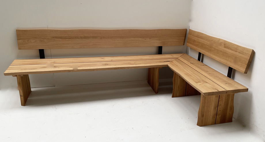 Eckbank Baumbank Oviedo, Sondermaß !! 250/150 cm Wildeiche massiv, Sondermaße lieferbar !