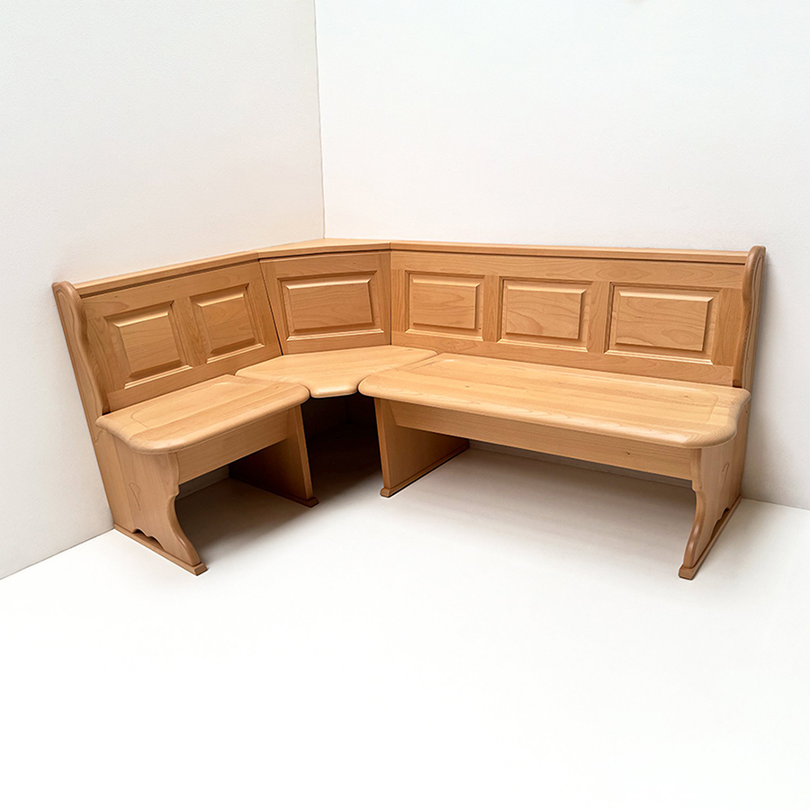 Eckbank Tegernsee Sondermaß 125/189 cm, Buche,  Sitz massiv gekehlt