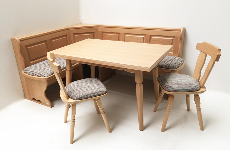 Landhausmöbel Eckbankgruppe Tegensee Buche, Sitz Polster eingelegt, Salzburg REich