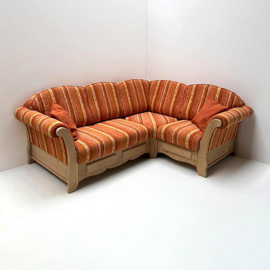 Sofa Ecksofa Sterzing, 227/172 cm, Pocking terra Streifen, Pocking terra uni