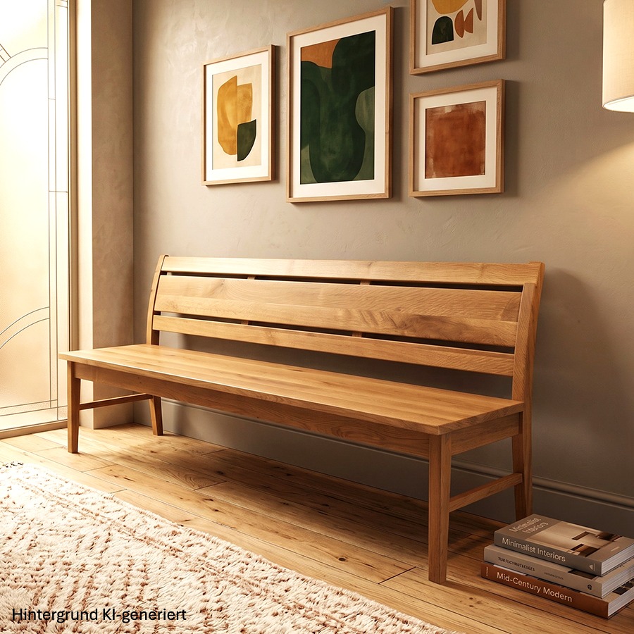Einzelbank ISEO 200  cm Wildeiche lackiert