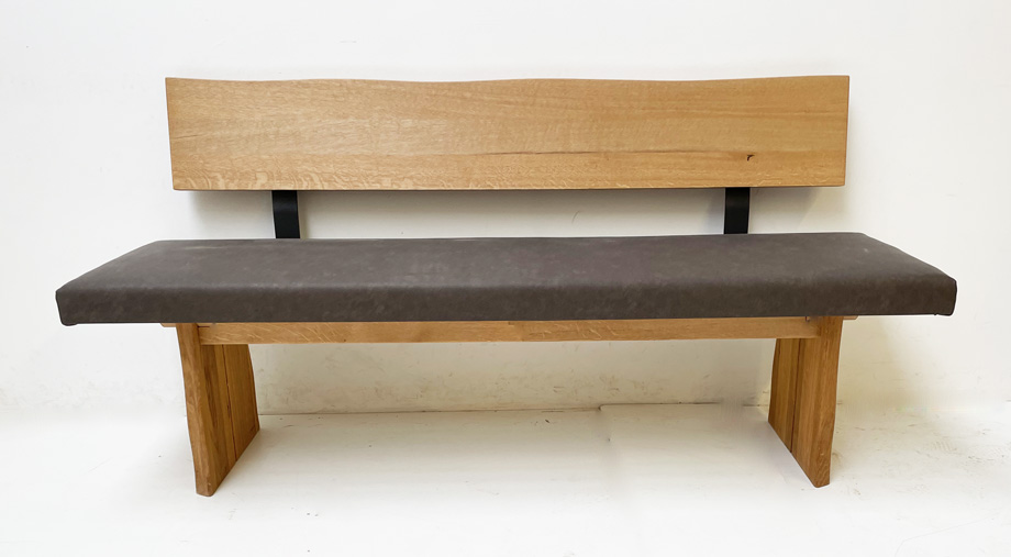 Bank Einzelbank Baumbank Oviedo 160 cm, Vollpolster Sitz Dust 46 antracite