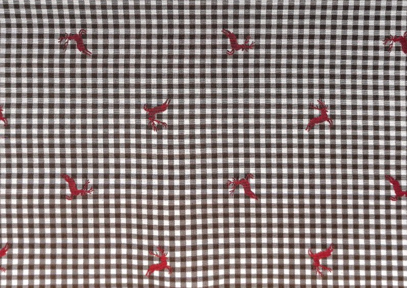 Stoff Franzl 62482 braun minikaro Hirsch klein