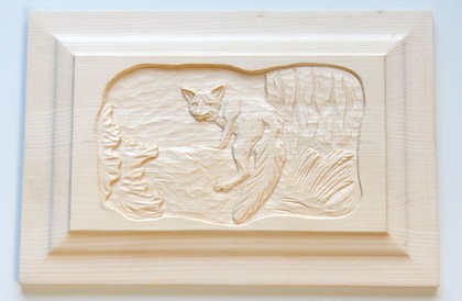 Füllung Kasette Geschnitzt Fuchsmotiv