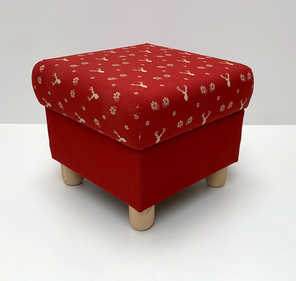 Hocker ANTON, Landleben Hirsch rot TS-3001, TS-3015