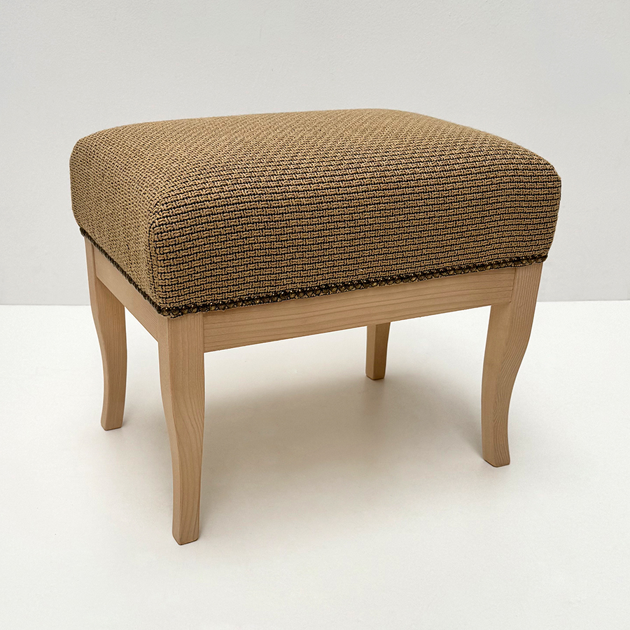 Hocker Inzell, Rosner gewachst, Stoff Perle Joppe 10 beige