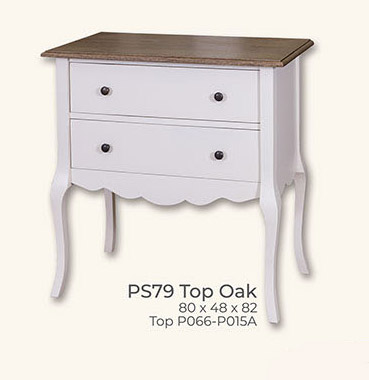 Beistelltisch Konsole, Kommode, Kiefer massiv, Deckplatte Eiche massiv