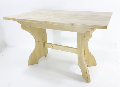Kreuzwangentisch Füssen 120/85 cm, massive Ahornplatte