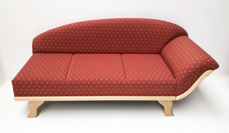 Küchencouch LINA, Kopfteil rechts, Kundl rot,  38 Lagerstoffe preisgleich