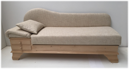 Sofa Liege Chiemgau Natura 802 beige, Sitzerhöhung 50 cm, 38 Lagerstoffe preisgleich lieferbar !