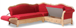 Sofa Ecksofa Kempten aufgeklappt abgeklappt, Esstischsofa, TS-2383, 38 Lagerstoffe preisgleich